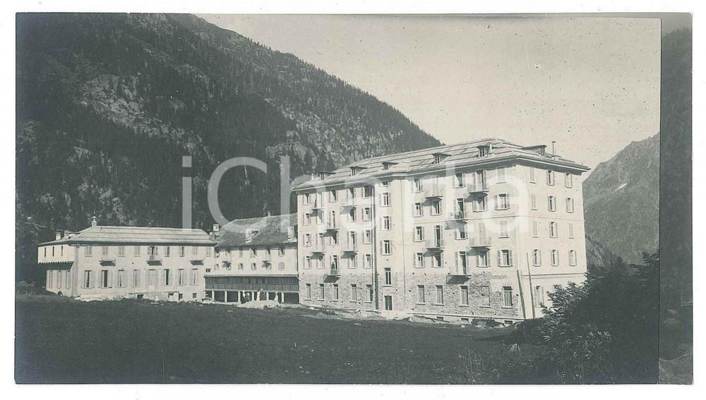 1905 ca MACUGNAGA (VCO) Grand Hotel MONTE MORO (1) Foto VINTAGE 14x8 cm  Fotografia d'epoca. GOOD/buono  Formato: 14x8 cm originale e autentica 1