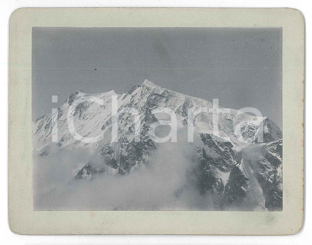 1900 ca ALPI - MONTE ROSA - Veduta della parete orientale - Foto 13x10 cm  Fotografia d'epoca, su cartoncino rigido, con didascalia manoscritta al verso. GOOD/buono  Formato: 13x10 cm originale e autentica 1