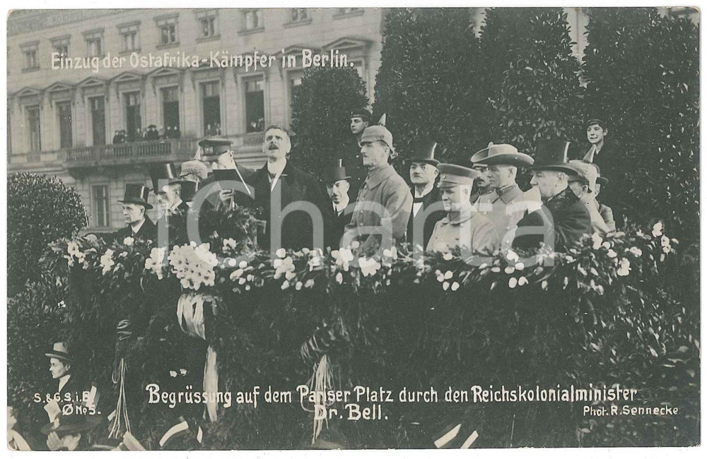 Cartolina originale da collezione 1919 BERLIN  SPARTACIST UPRISING  Begrüßung Dr. Bell  Pariser Platz Postcard 1