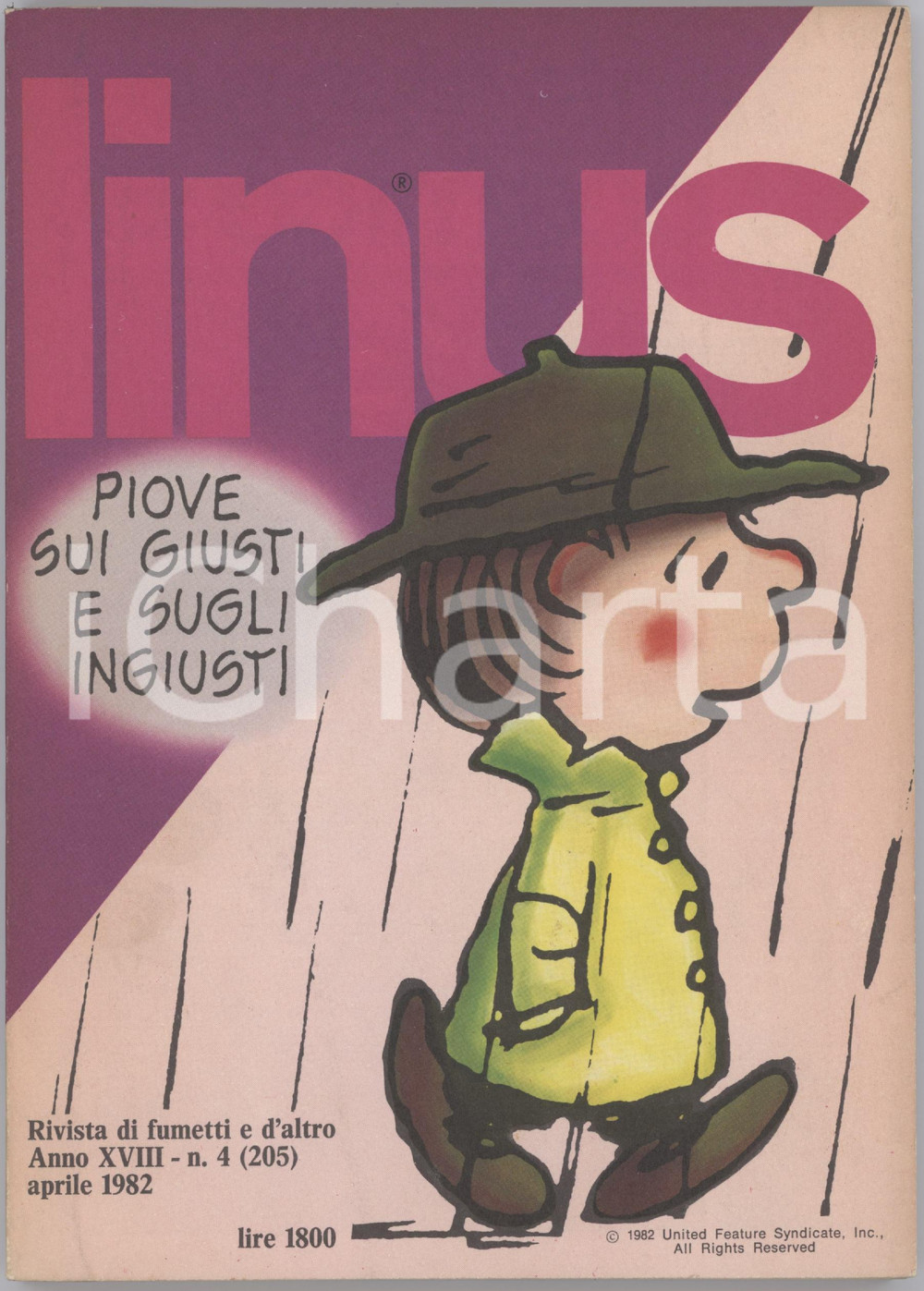 1982 LINUS Made in Germany di CREPAX L'appuntamento di PAZIENZA *Rivista FUMETTI Rivista originale d'epoca, illustrata.Anno XVIII n. 4. PAGINE: 146 FAIR/discreto tracce d'uso; piccolo strappo al dorso; piegatura angolare e macchia in quarta di copertina Formato: 15x21 cm originale e autentica 1