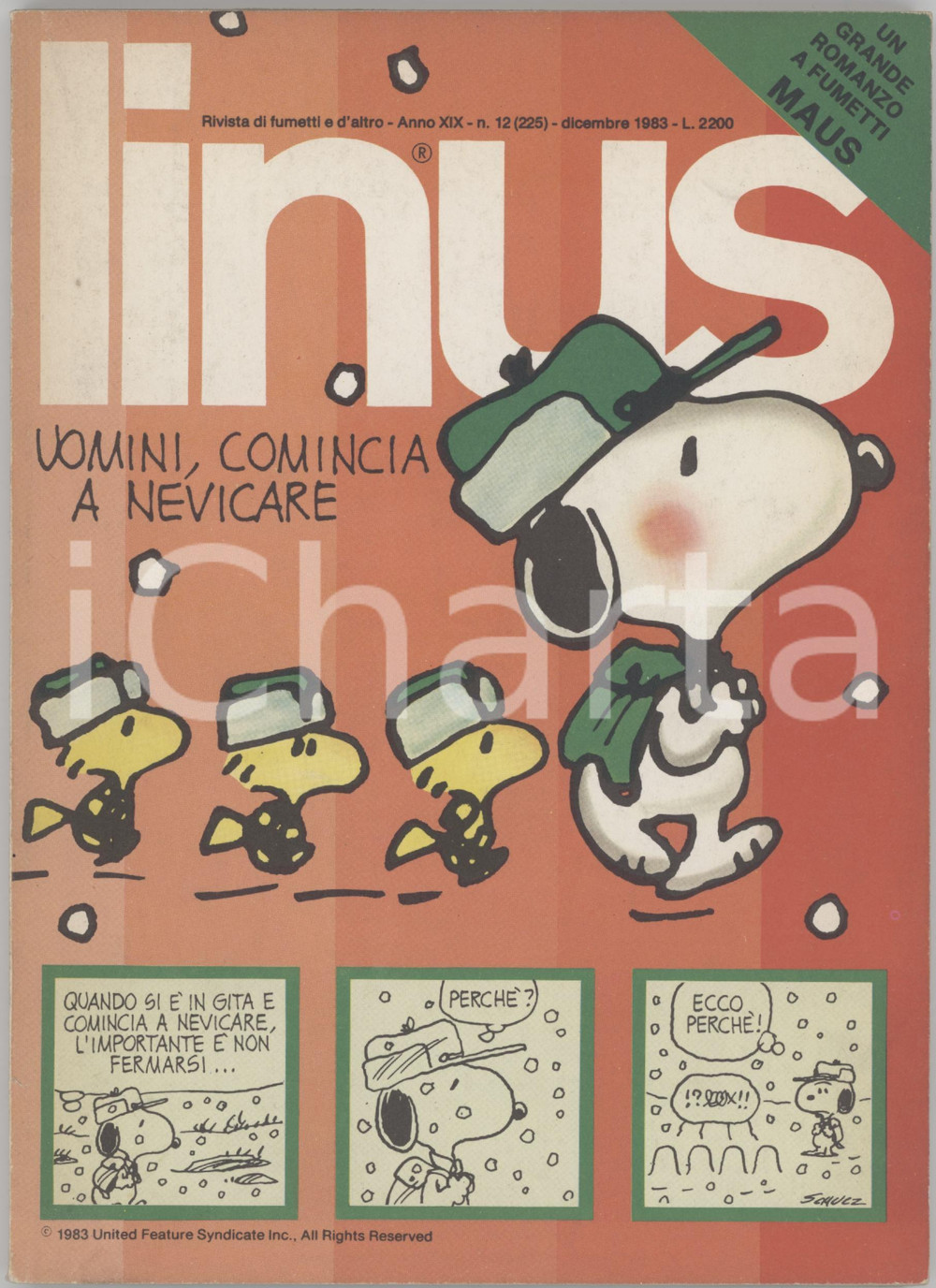 1983 LINUS Bobo di STAINO - Peanuts di SCHULZ - Rivista FUMETTI Anno XIX n. 12 Rivista originale d'epoca, illustrata.PAGINE: 130 GOOD/buono ma tracce d'uso Formato: 15x21 cm originale e autentica 1