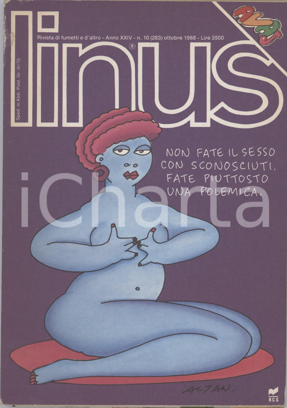 Giornale, rivista storica 1988 LINUS Bloom County di BREATHED  Beetle BAILEY di WALKER  Rivista FUMETTI 1