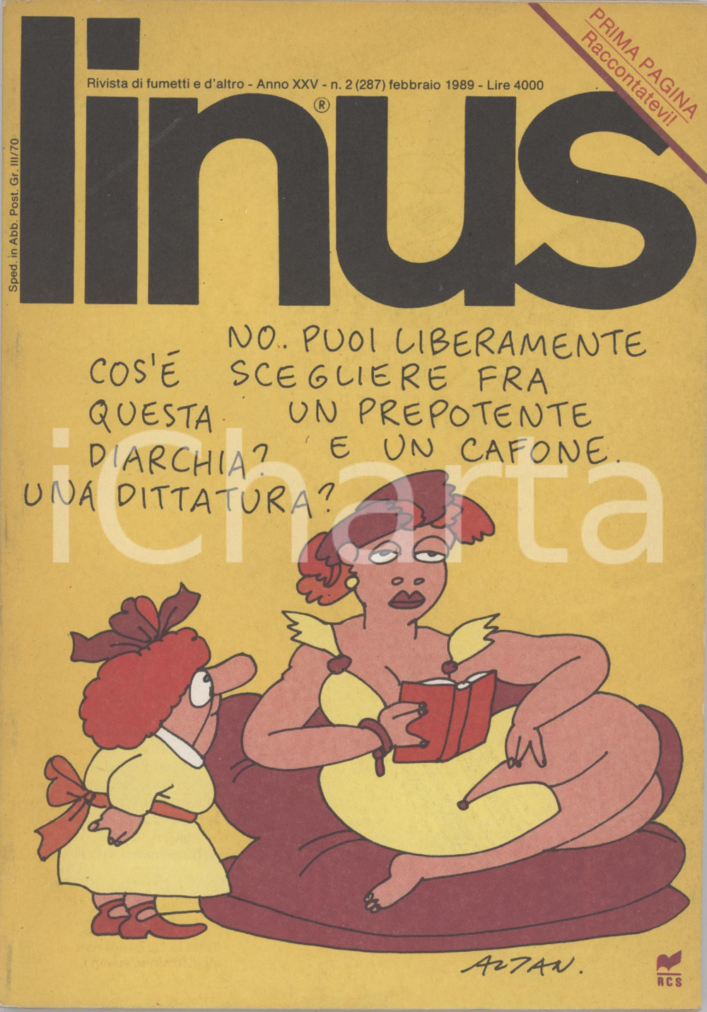 1989 LINUS Agrippine di BRETÃ‰CHER - Bloom County di BREATHED - Rivista FUMETTI Rivista originale d'epoca, illustrata.Anno XXV n. 2. PAGINE: 130  GOOD/buono ma tracce d'uso FORMATO: 15x21 cm originale e autentica 1