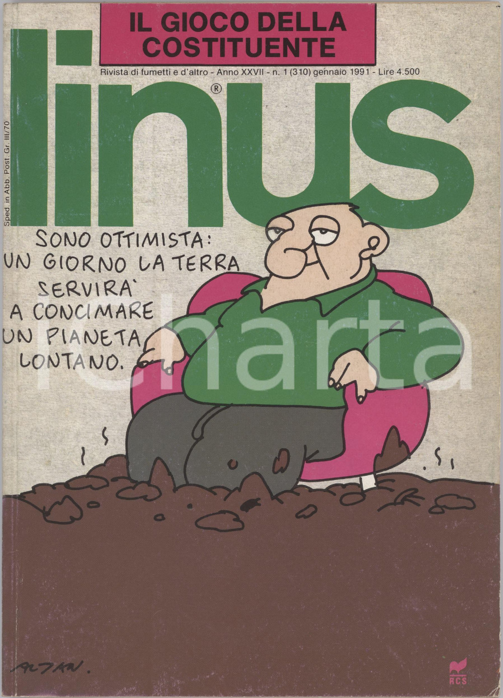 1991 LINUS Orme di ANGESE Il presepe di LUNARI - Rivista FUMETTI Anno XXVII n. 1 Rivista originale d'epoca, illustrata.PAGINE: 146 FAIR/discreto tracce d'uso; piccola sbrecciatura al lato inferiore della quarta di copertina Formato: 15x21 cm originale e autentica 1