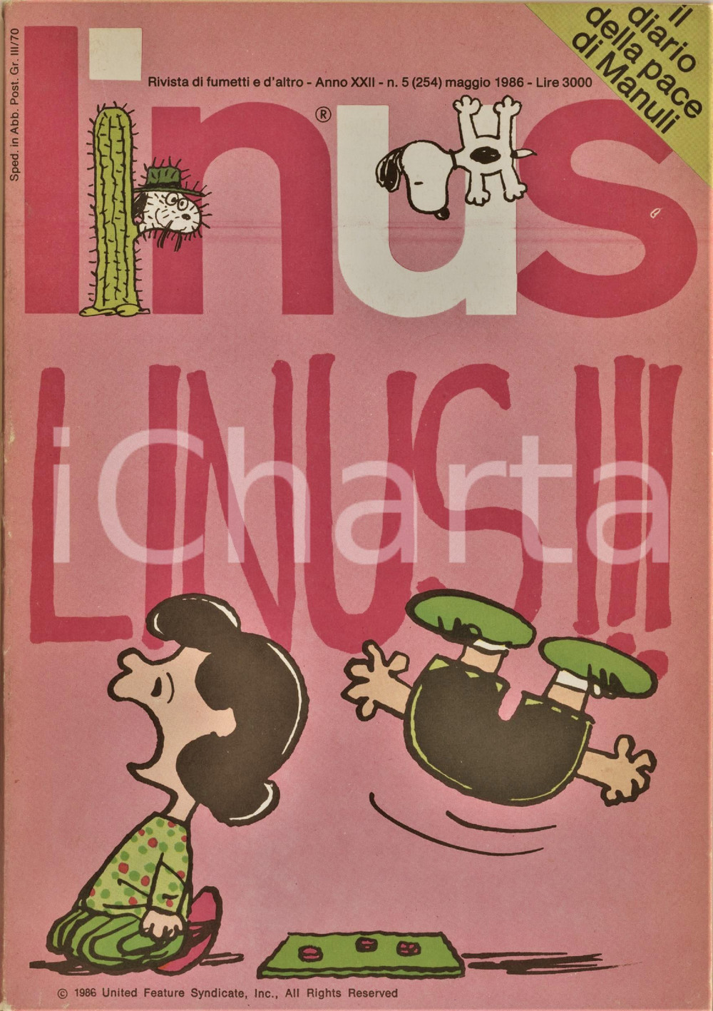 Giornale, rivista storica 1986 LINUS Meglio fuori che dentro di ANGESE Girighiz di LUNARI Rivista FUMETTI 1