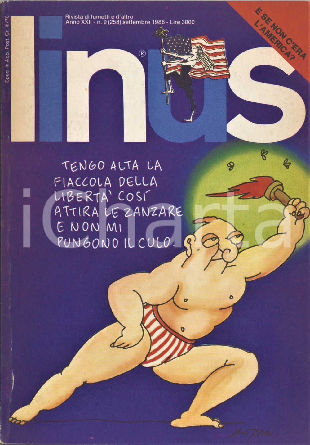 Giornale, rivista storica 1986 LINUS Il Papa venuto dal freddo di PANEBARCO  B.C. di HART Rivista FUMETTI 1
