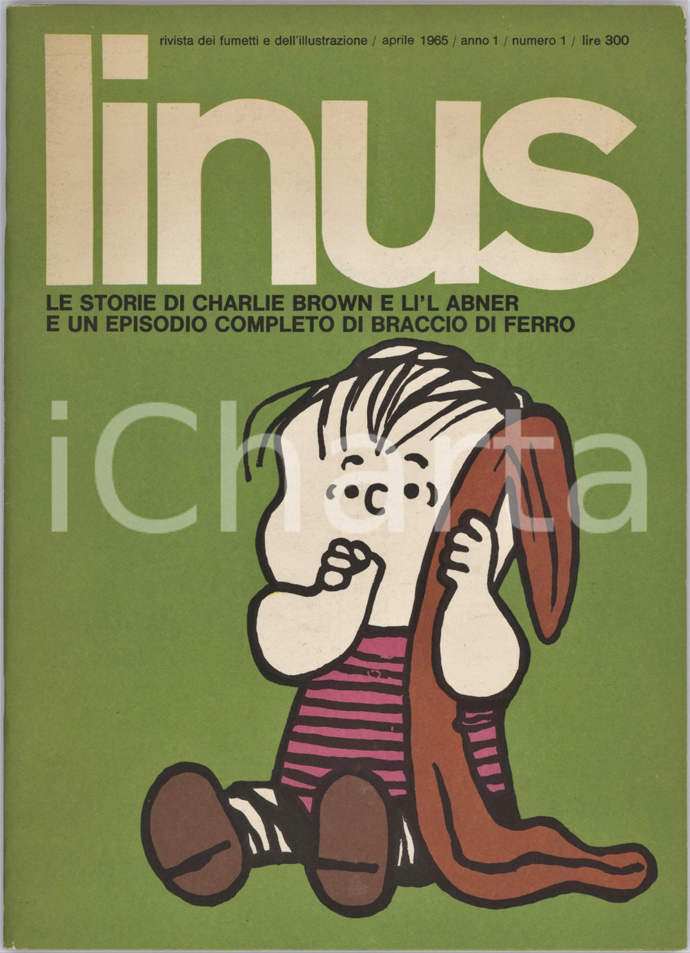 Giornale, rivista storica 1965 LINUS Peanuts di SCHULZ Krazy Kat di HERRIMAN  Rivista FUMETTI Anno I n. 1 1