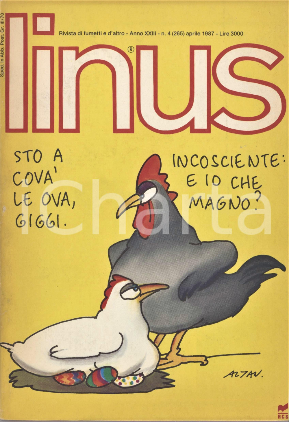 1987 LINUS Inferno di LUNARI Jones di MATTICCHIO Rivista FUMETTI Anno XXIII n. 4 Rivista originale d'epoca, illustrata.PAGINE: 146 GOOD/buono  Formato: 15x21 cm originale e autentica 1