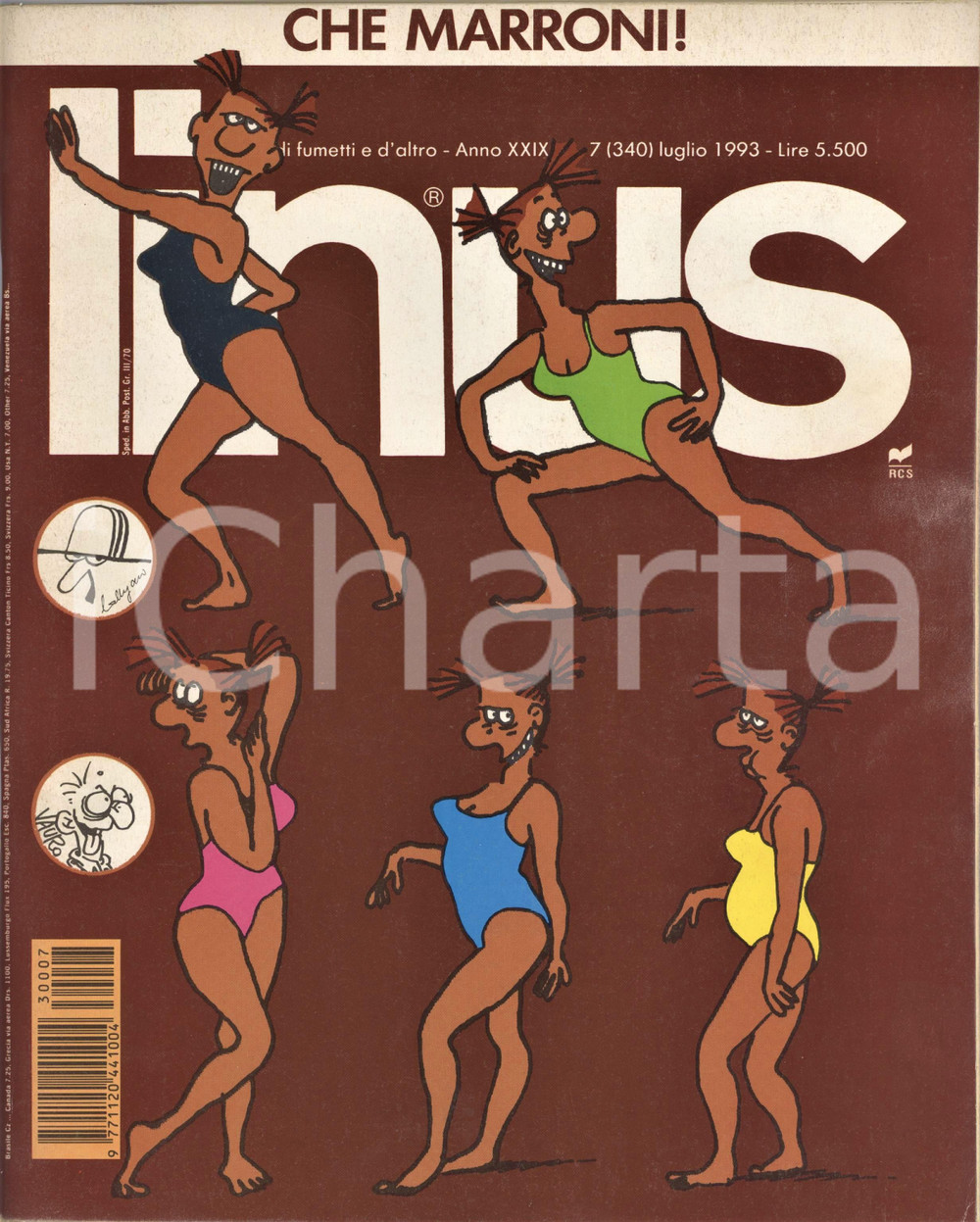 Giornale, rivista storica 1993 LINUS Trivial di STAINO  Agrippine di BRETÃ‰CHER  Rivista FUMETTI 1