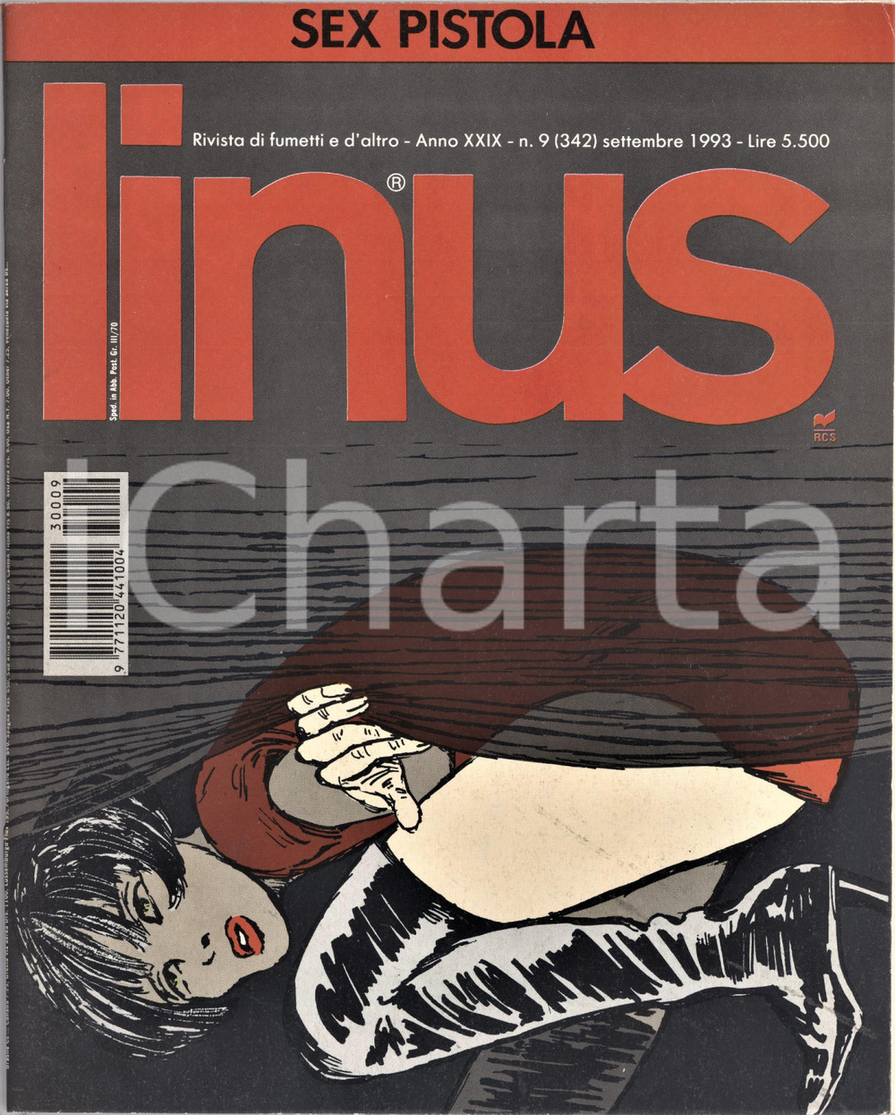 1993 LINUS Valentina legge di CREPAX - The far side di LARSON - Rivista FUMETTI Rivista originale d'epoca, illustrata.Anno XXIX n. 9. PAGINE: 146 FAIR/discreto lieve piegatura angolare in copertina; lievi strappi al dorso Formato: 21x26 cm originale e autentica 1