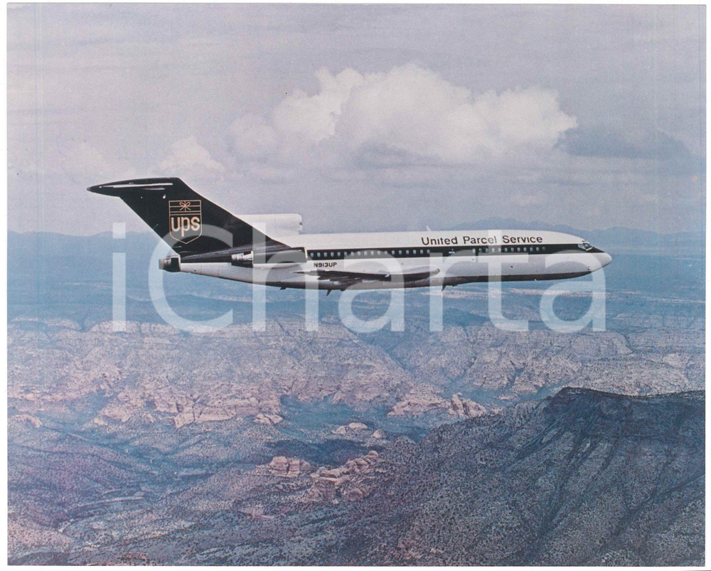 1980 ca USA - UPS United Parcel Service - Foto pubblicitaria aereo 25x20 cm Fotografia originale. GOOD/buono  Formato: 25x20 cm originale e autentica 1