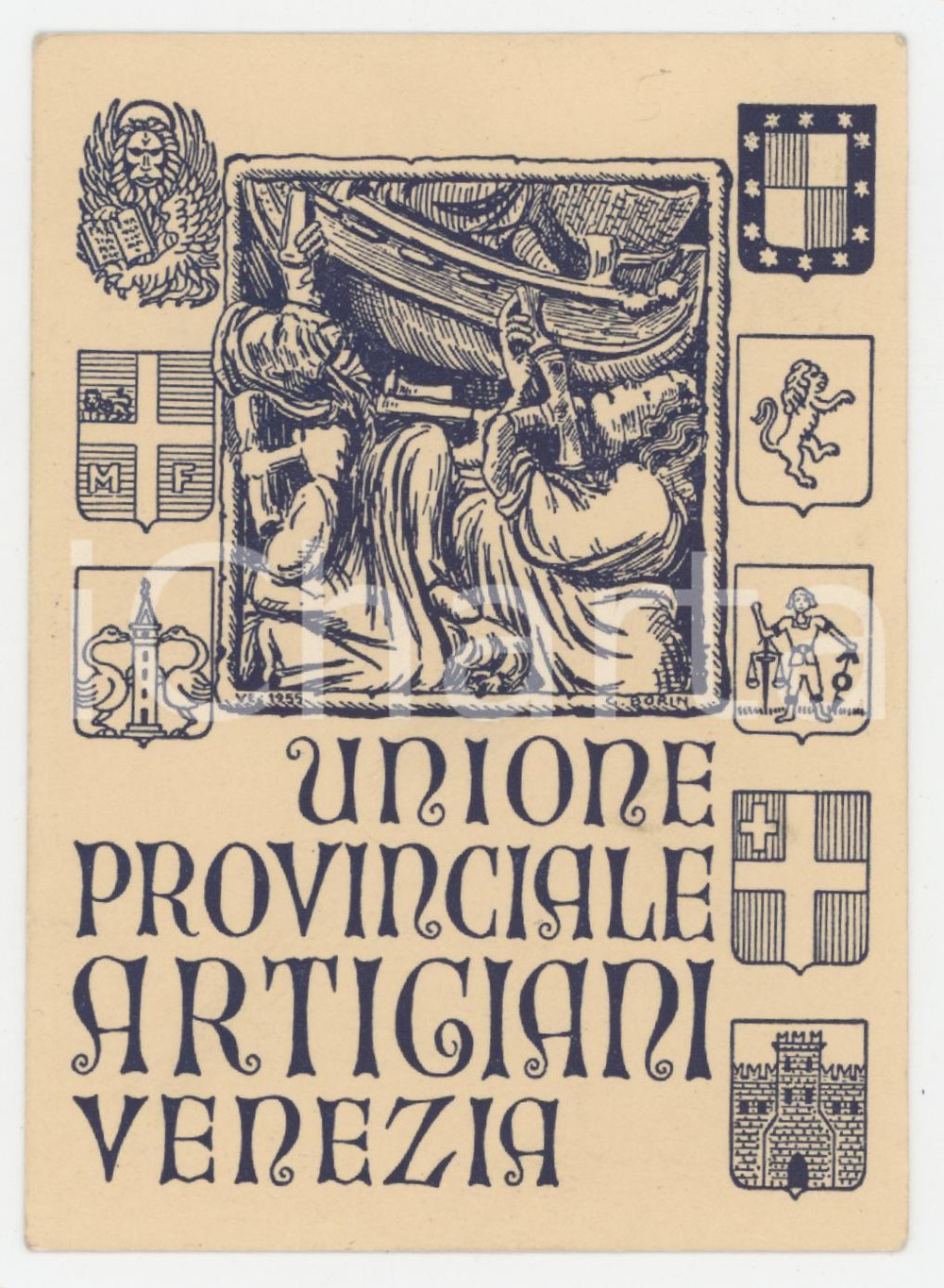 1957 VENEZIA Unione provinciale artigiani - Tessera della guantaia di MARGHERA Tessera d'epoca.  FAIR/discreto Lievi smussature agli angoli Formato: 8x11 cm originale e autentica 1