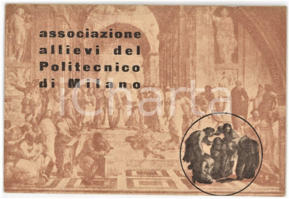 1950 MILANO Associazione allievi del Politecnico - Tessera di socio vitalizio Tessera d'epoca.  FAIR/discreto Lievi smussature agli angoli Formato: 10x7 cm originale e autentica 1