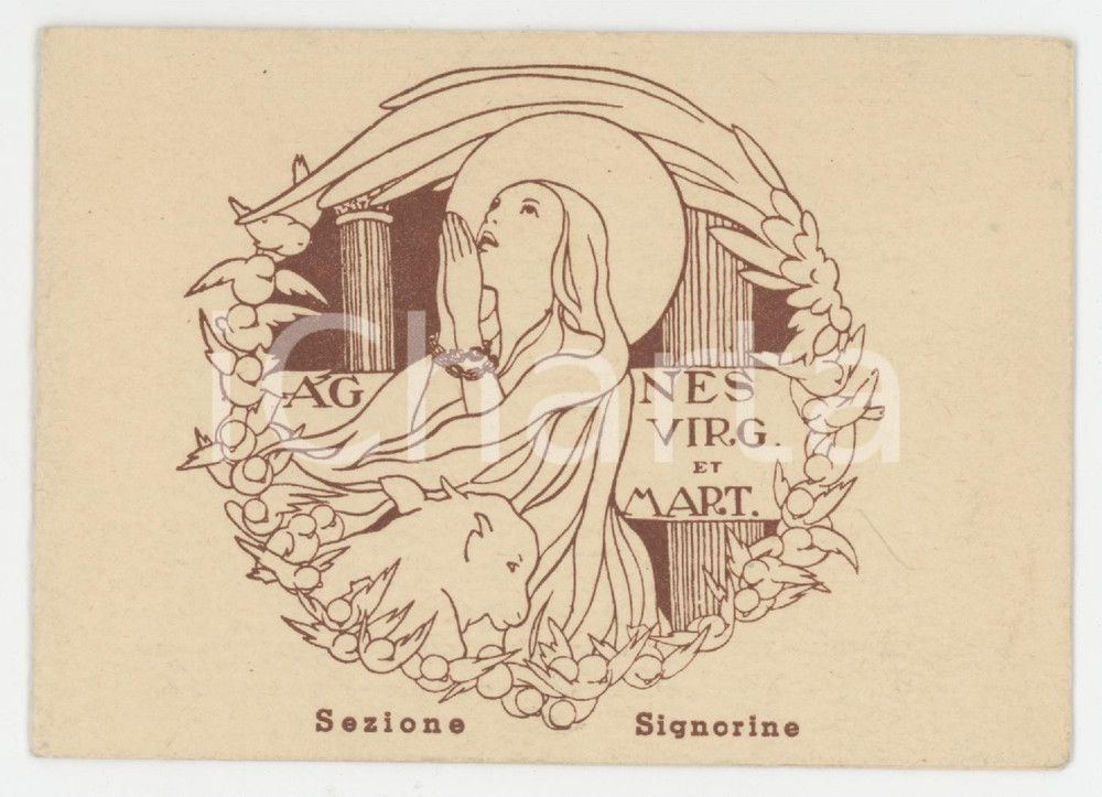 1942 VENEZIA - AZIONE CATTOLICA Sezione Signorine Gioventù Femminile - Tessera Tessera d'epoca.  FAIR/discreto Lievi smussature agli angoli Formato: 11x8 cm originale e autentica 1
