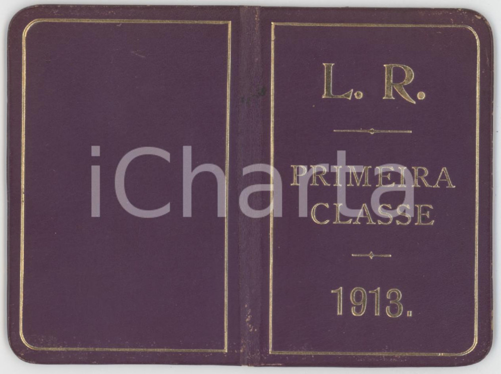 1913 BRASIL Leopoldina Railway - Passe livre primeira classe VISCONDE DE MORAIS Tessera d'epoca.   FAIR/discreto Lievi abrasioni in copertina Formato: 5x7 cm originale e autentica 1