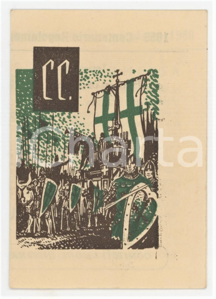 1956 COMPAGNIE GIOVENTÙ SALESIANA Centenario Compagnia Immacolata - Tessera Tessera d'epoca.  FAIR/discreto Lievi smussature agli angoli Formato: 7x10 cm originale e autentica 1