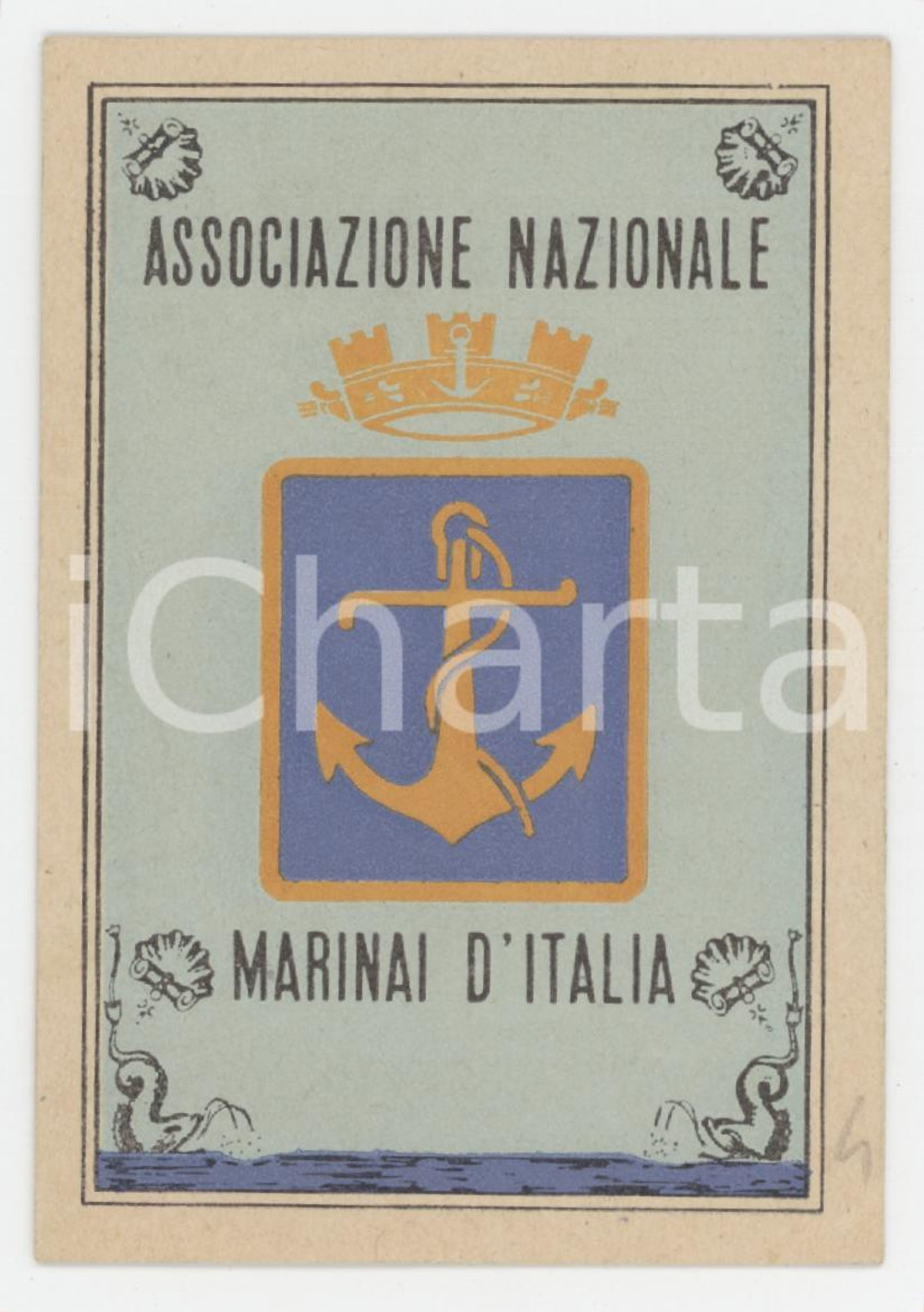 1983 PALERMO Associazione Nazionale Marinai d'Italia - Tessera X Raduno 6x9 cm Tessera d'epoca.  FAIR/discreto Lievi smussature agli angoli Formato: 6x9 cm originale e autentica 1