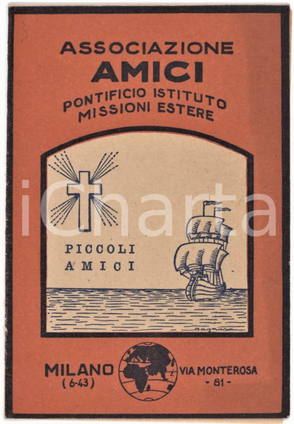1951 MILANO Associazione PICCOLI AMICI DEL PIME Tessera 7x11 cm