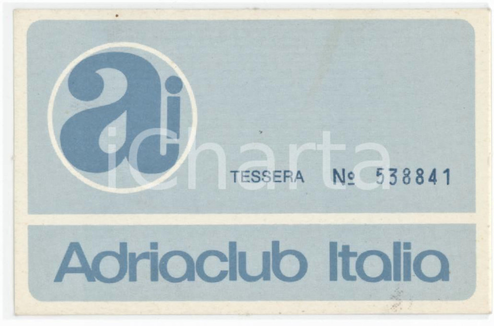 1970 ca TRIESTE - AI Adriaclub Italia - Tessera 8x5 cm