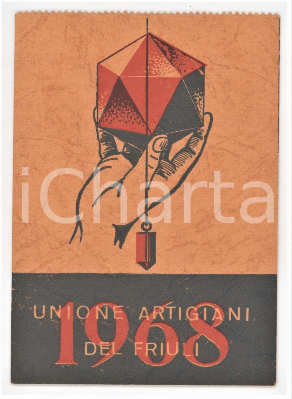 1968 FRIULI Unione degli artigiani - Tessera ILLUSTRATA 7x10 cm