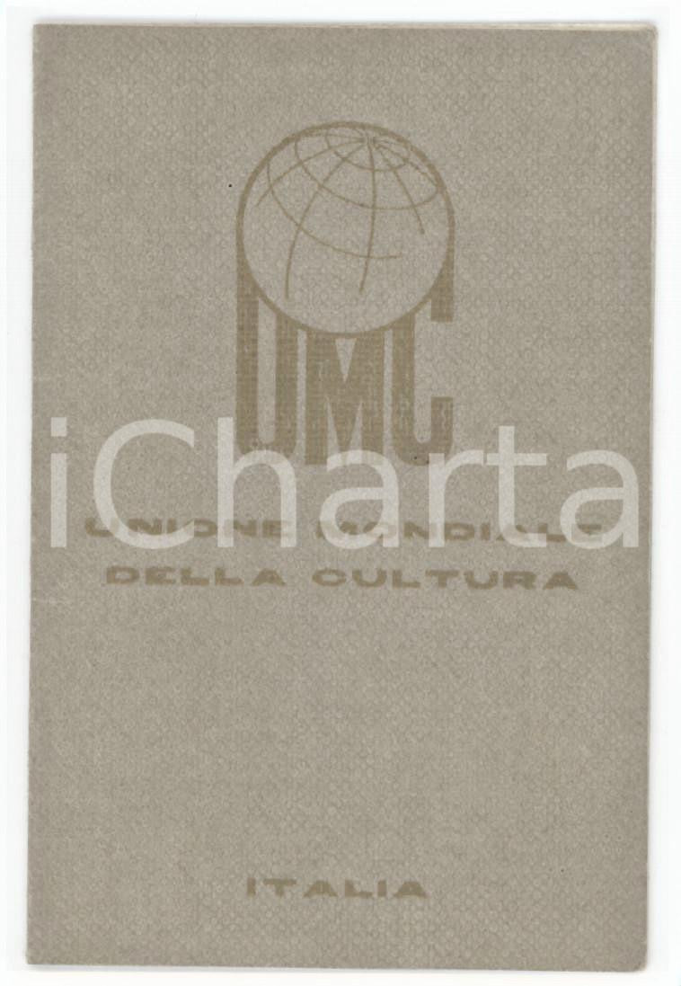 1973 UMC Unione Mondiale della Cultura - Tessera 5x9 cm
