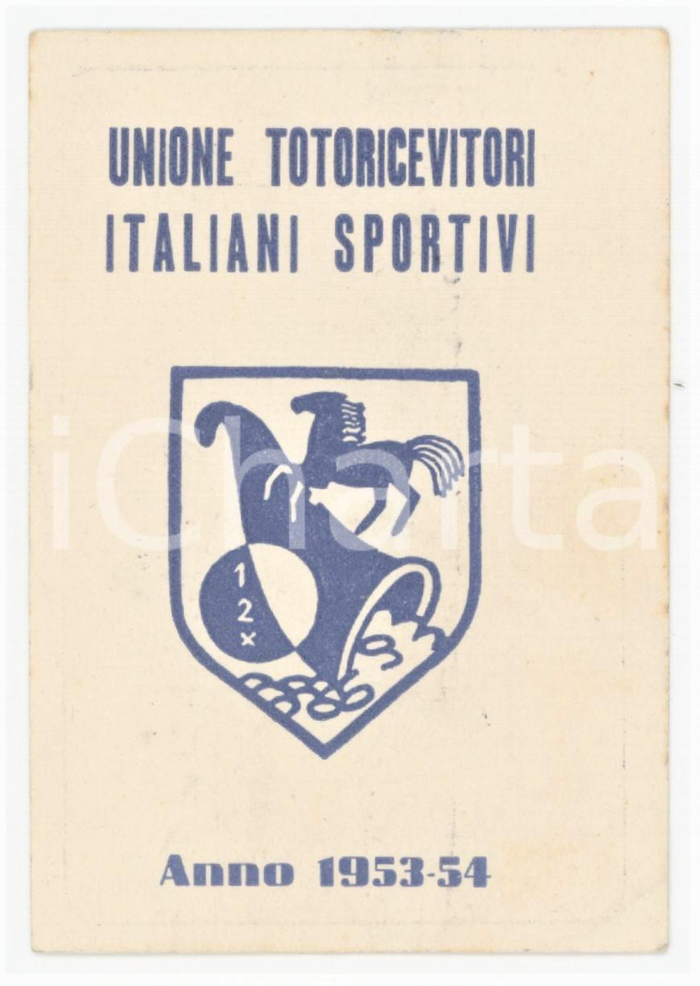 1953 ALBAREDO D'ADIGE - UTIS Tessera Unione Totoricevitori Italiani Sportivi
