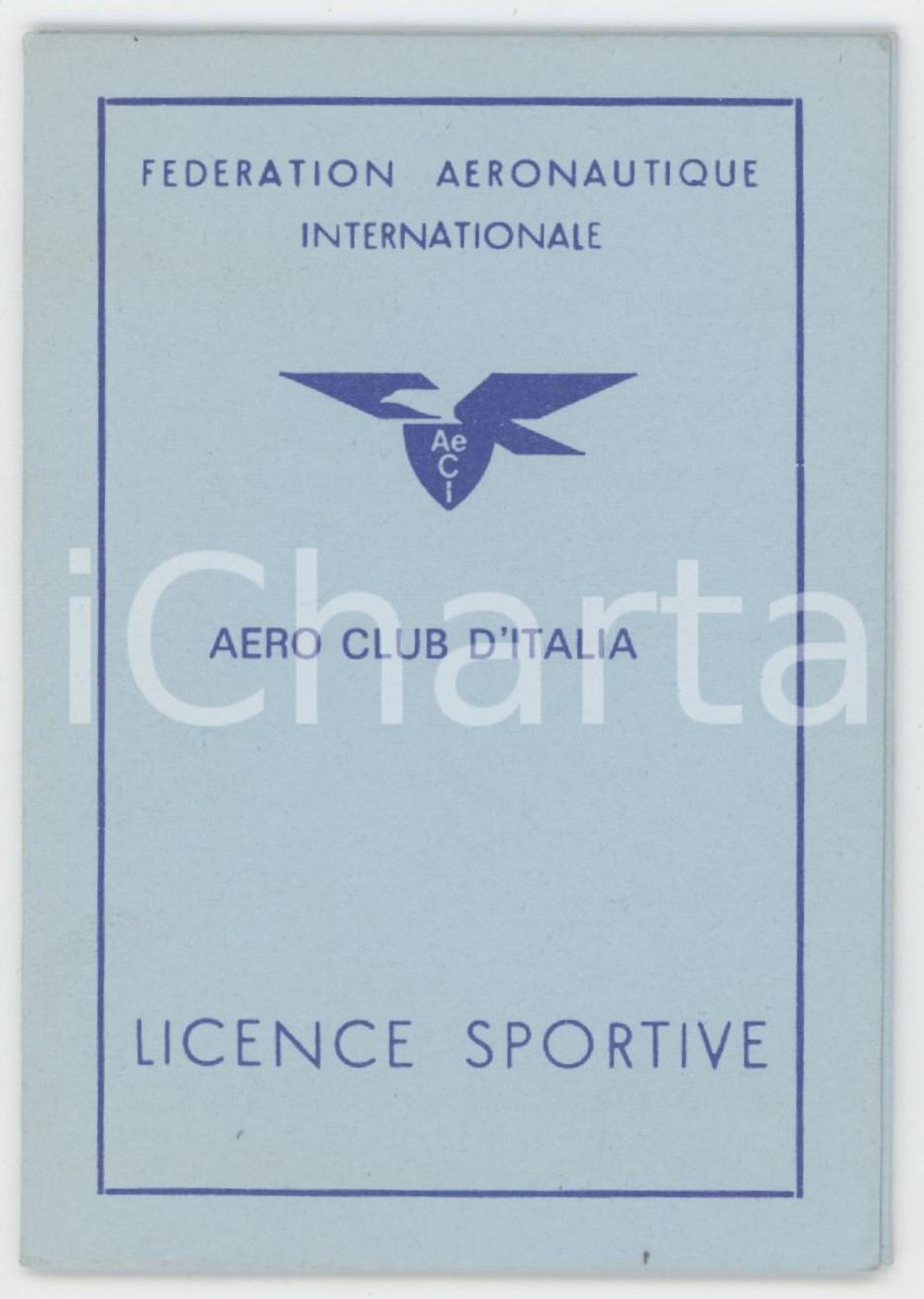 1979 AERO CLUB ITALIA Fédération Aéronautique - License sportive FAC-SIMILE