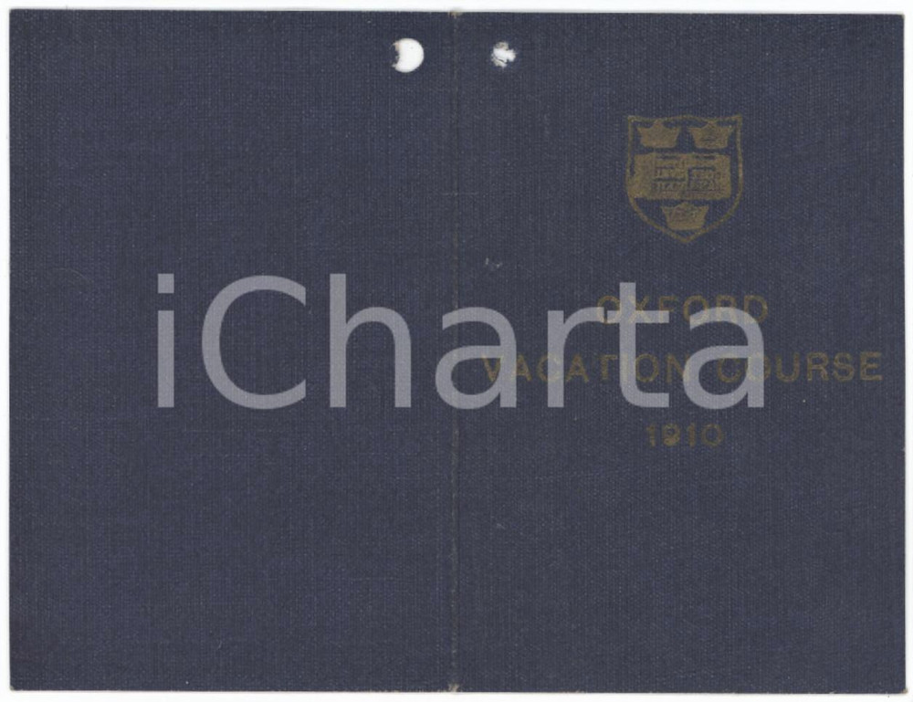 1910 UNIVERSITY OF OXFORD Vacation course for foreign students - Card 5x8 cm