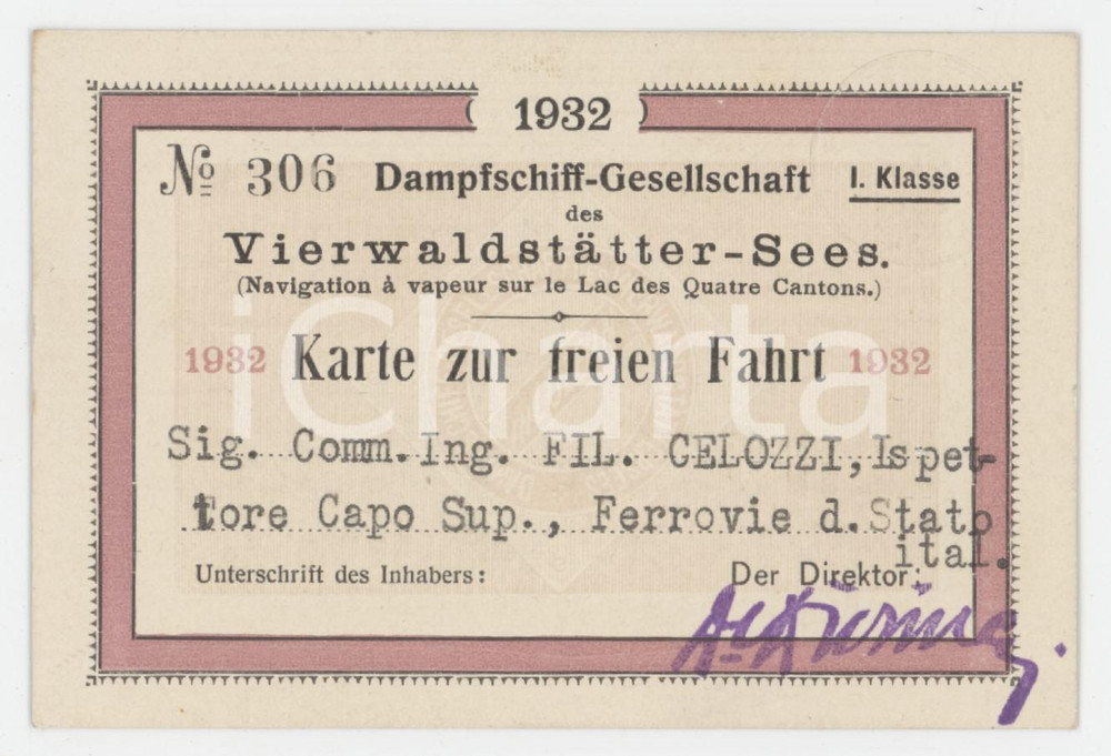 1932 SWITZERLAND Dampfschiff-gesellschaft des VIERWALDSTATTERSEE Karte