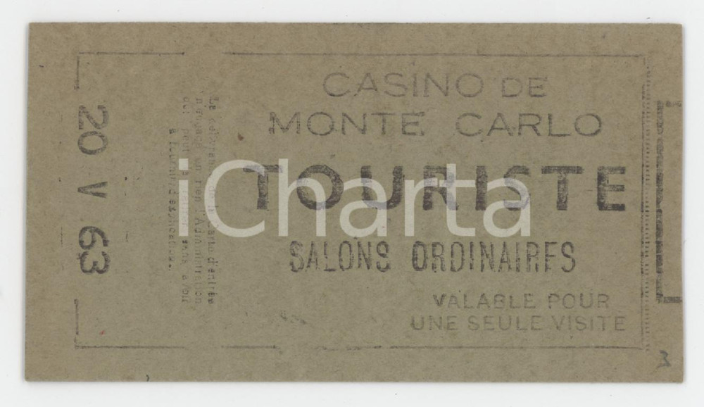 1963 CASINO DE MONTECARLO Salons ordinaires - Carte touriste 10x5 cm