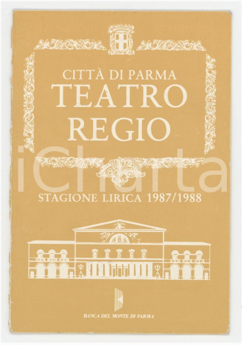 1987 PARMA Teatro Regio - Tessera stagione lirica 1987/1988 - 7x11 cm