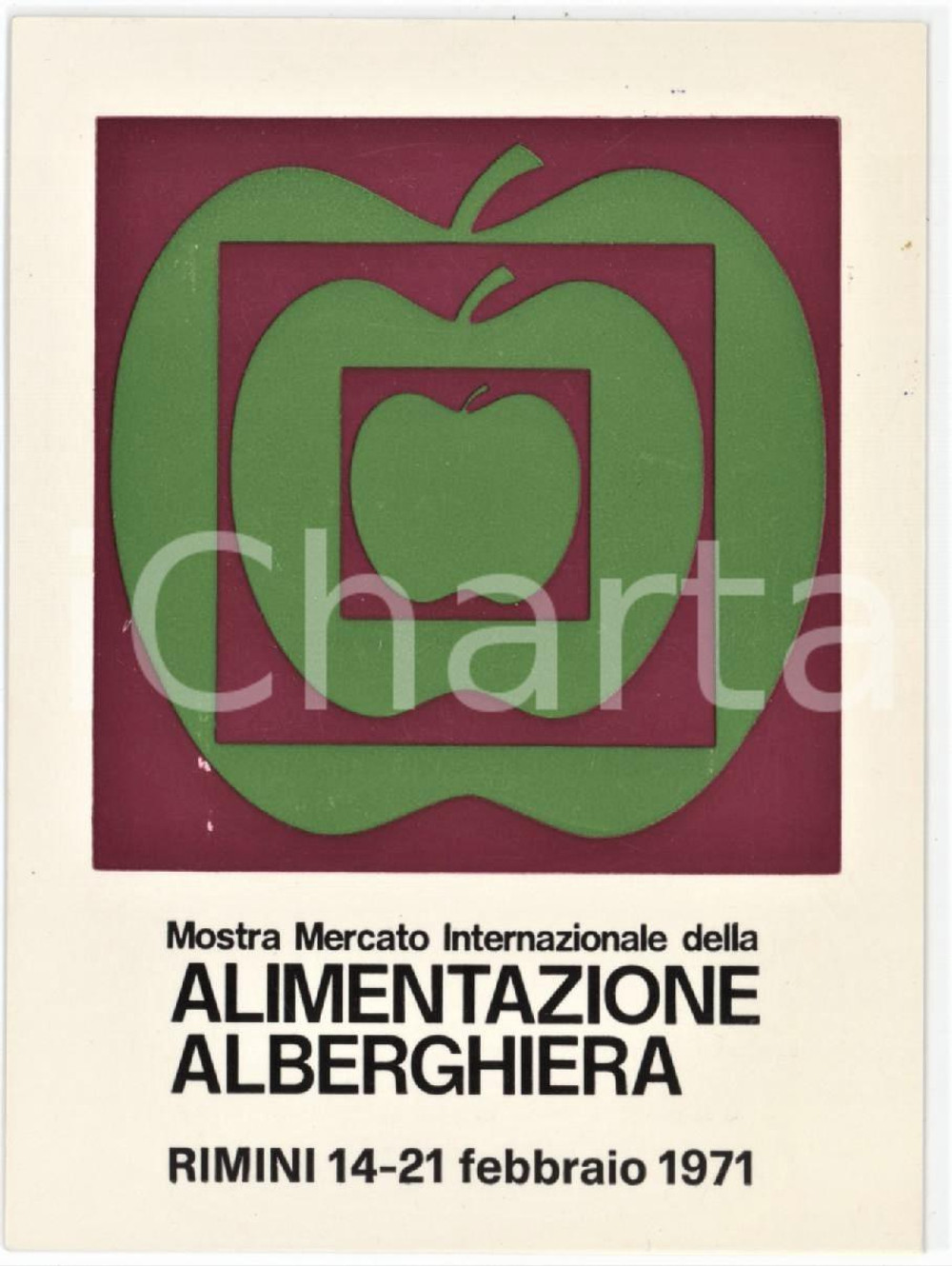 1971 RIMINI Mostra mercato dell'alimentazione alberghiera - Tessera 7x10 cm