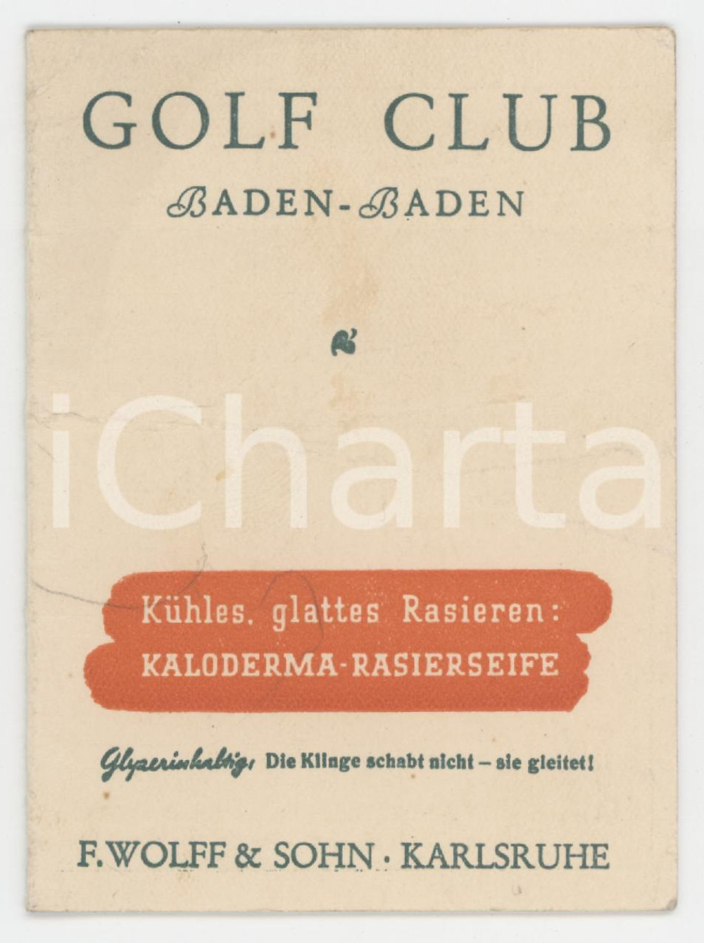 1950 ca BADEN BADEN Golf Club - Tessere con tabella punteggi 7x10 cm