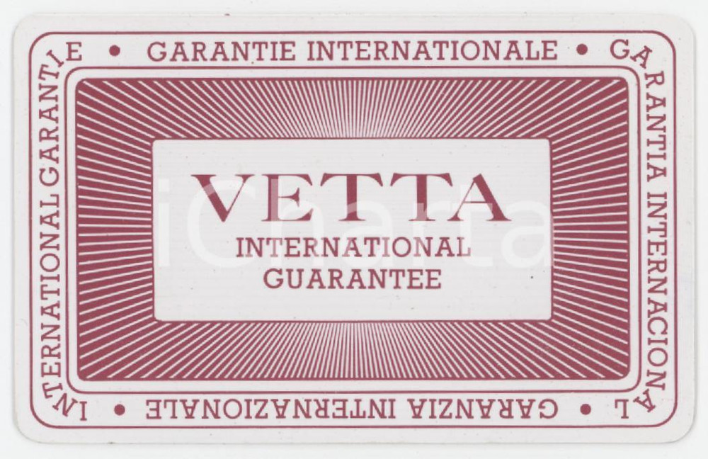 1987 MILANO Orologeria Carlo MALINVERNO International guarantee VETTA - 8x5 cm