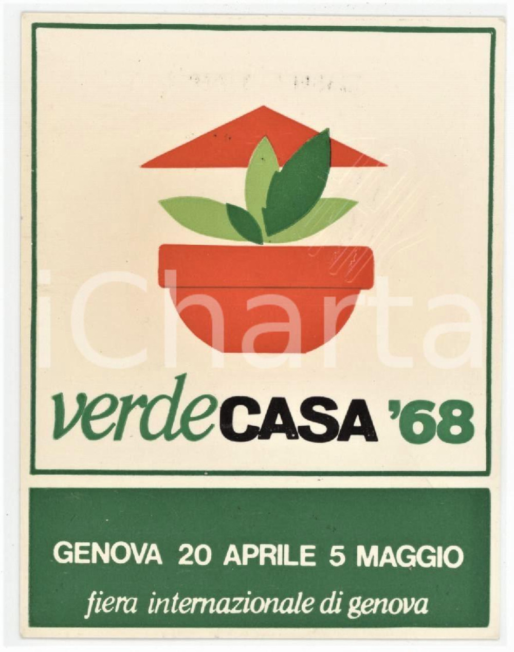 1968 FIERA DI GENOVA Verde casa - Tessera Alessandro MINARDI Giornale di Bergamo