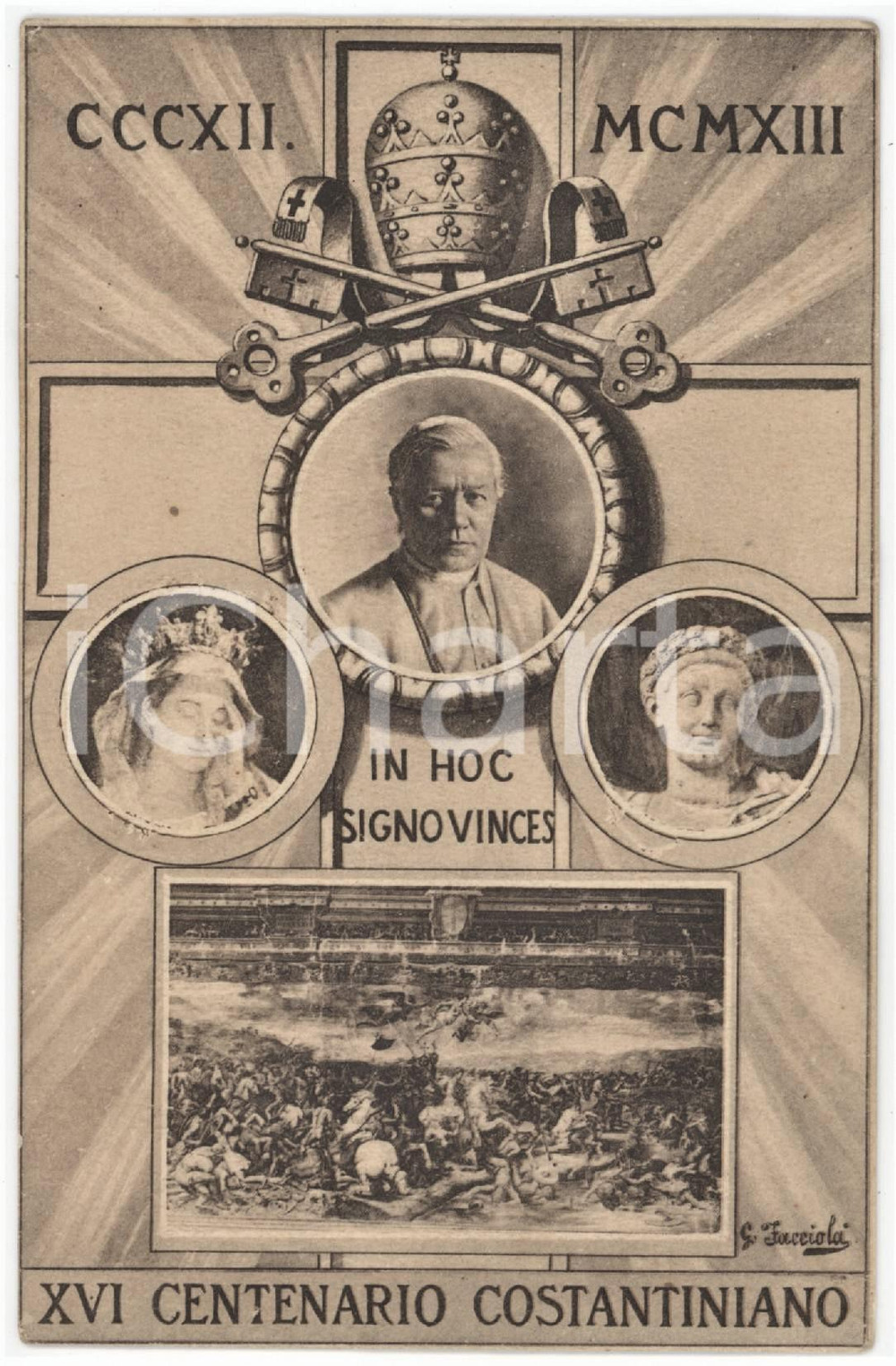 1913 PERUGIA Pellegrinaggio umbro a Roma - Tessera di Onorato POLIDORI 8x13 cm