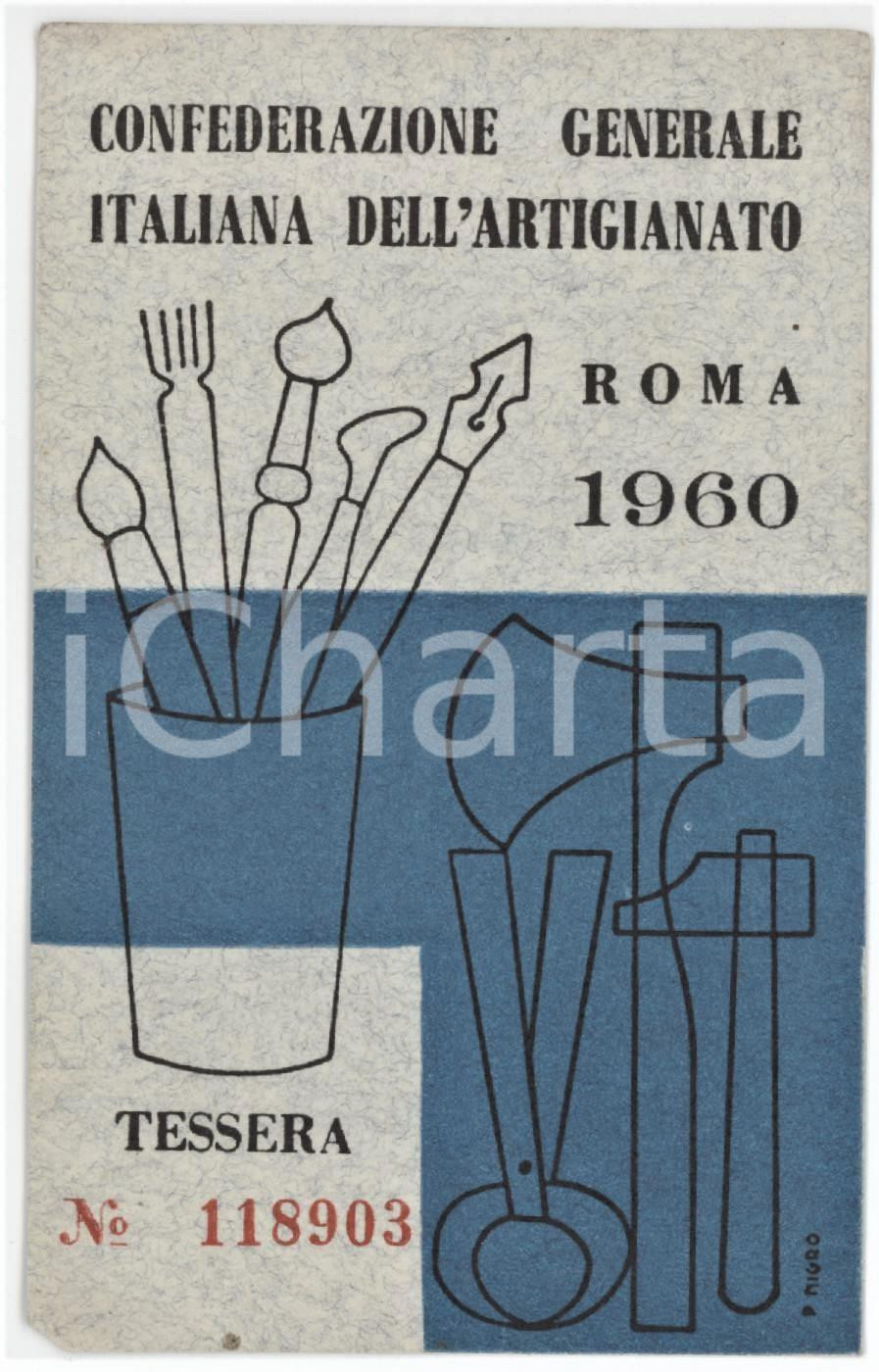 1960 MILANO Confederazione artigianato - Tessera di Angelo LOCATELLI Valigiaio