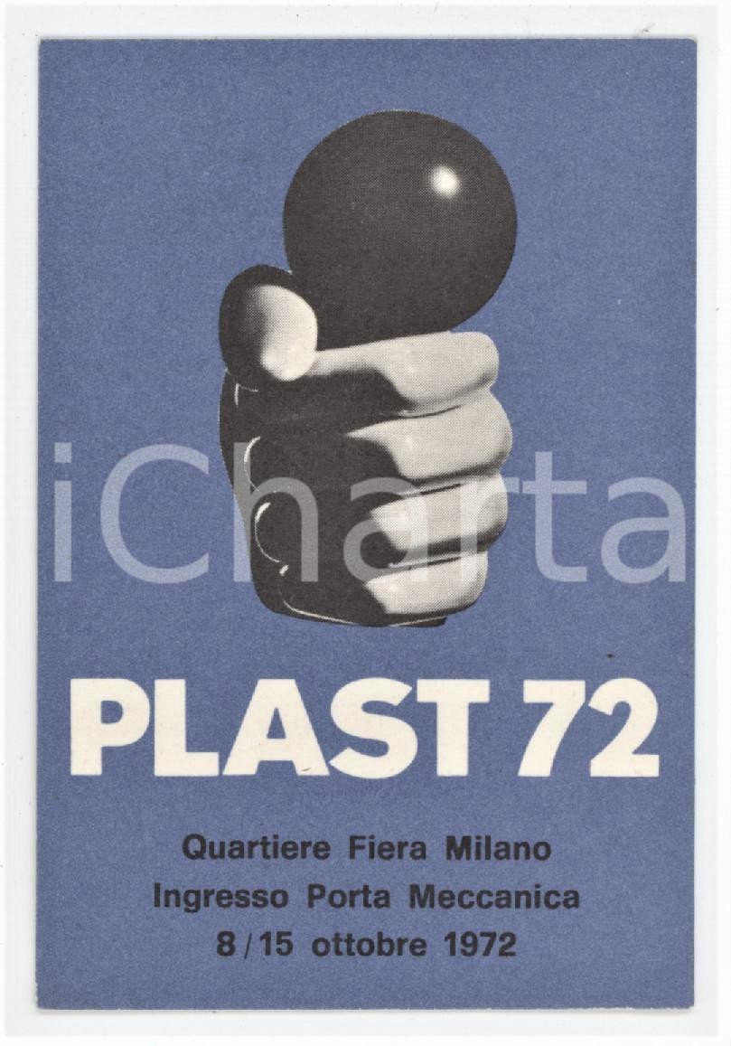 1972 FIERA DI MILANO Plast 72 - Tessera stampa per IL GIORNALE DI BERGAMO 6x9 cm