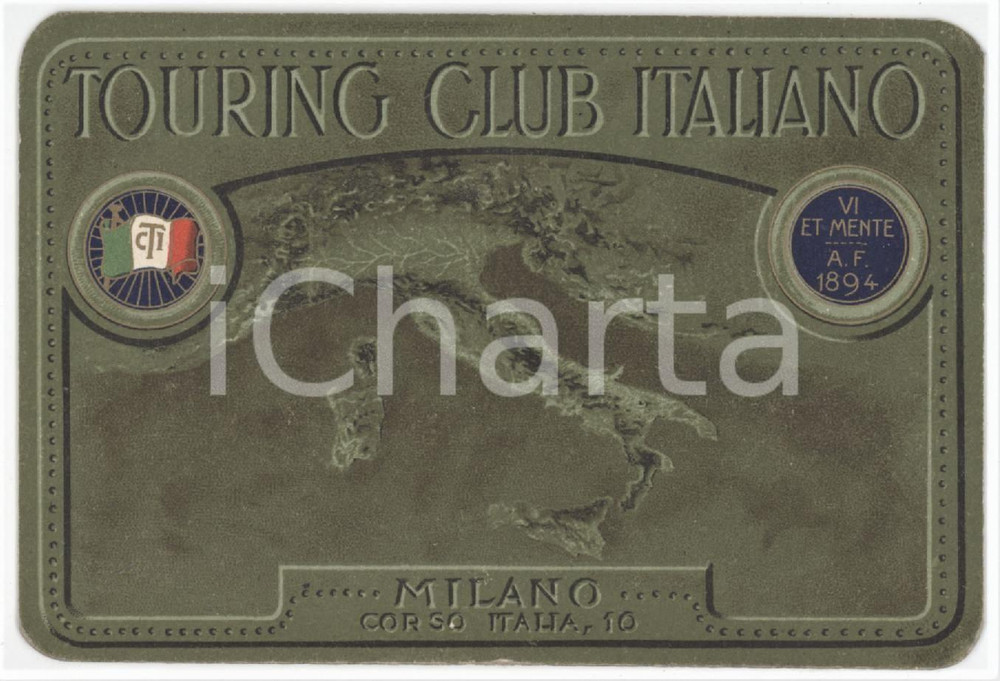 1935 MESSINA Tessera TCI Touring Club Italiano 11x7 cm Tessera originale d'epoca. FAIR/discreto Lievi smussature agli angoli Formato: 11x7 cm originale e autentica 1