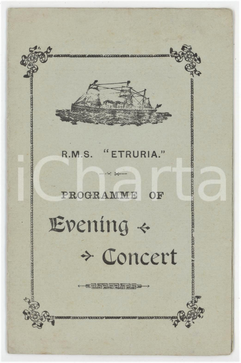 1893 CUNARD LINE - R.M.S. ETRURIA Programme of evening concert
