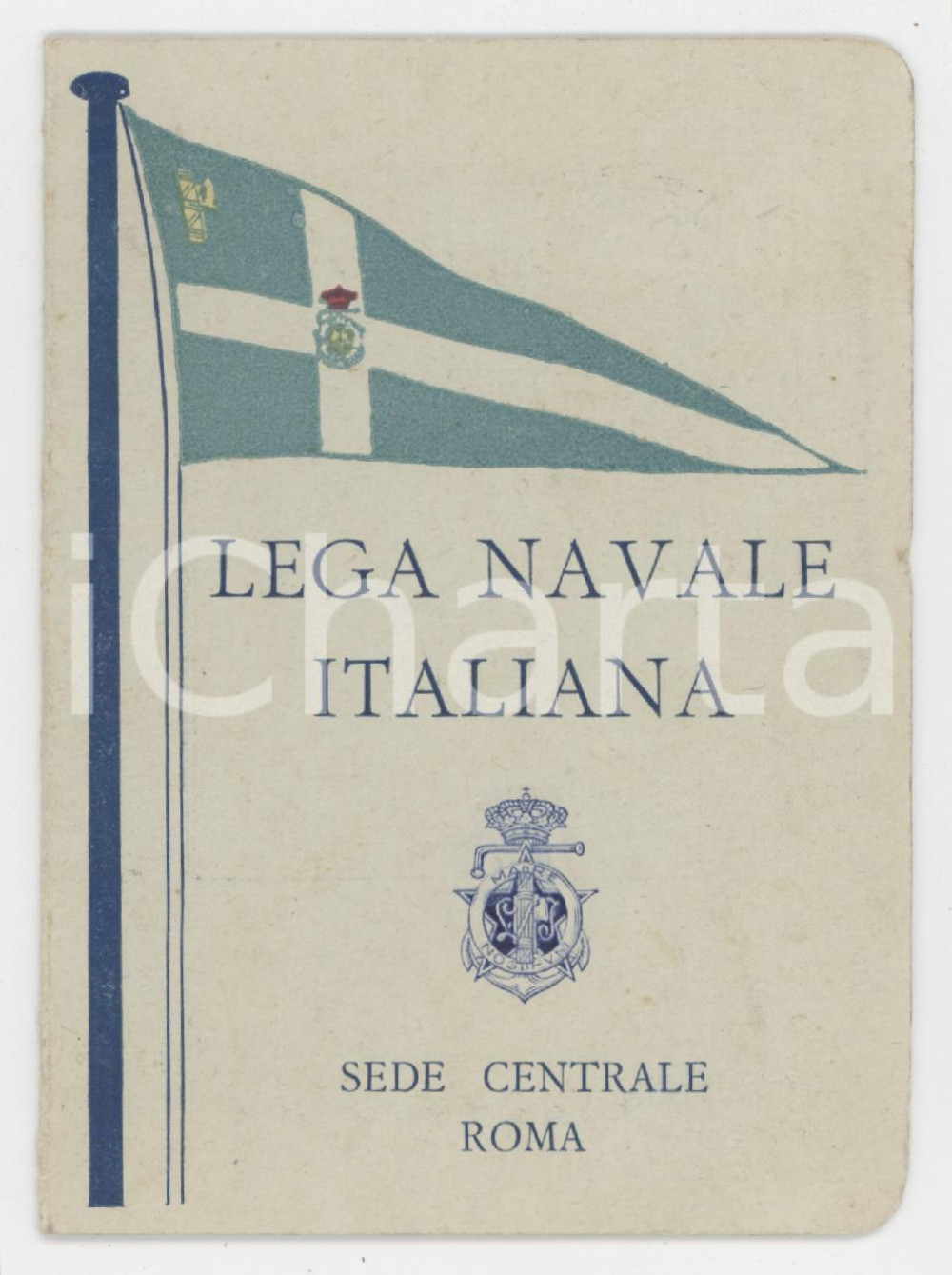 1937 LEGA NAVALE ITALIANA ROMA - Tessera cav. Giambattista TARANTINI