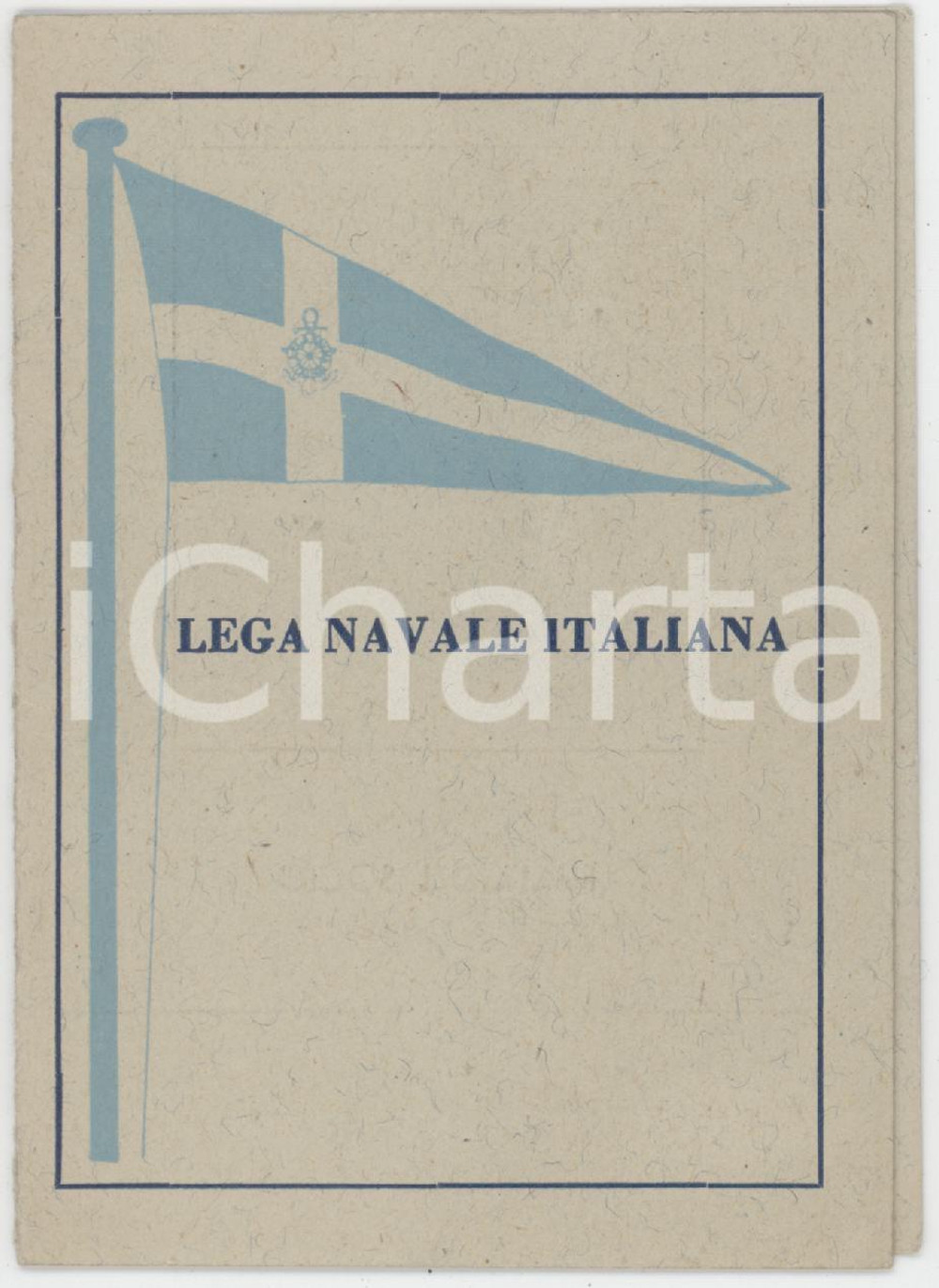 1950 ROMA Lega Navale Italiana - Tessera 7x10 cm Tessera d'epoca. FAIR/discreto Lieve piegatura verticale Formato: 7x10 cm originale e autentica 1
