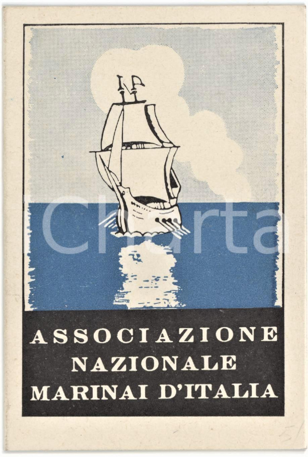 1955 ASSOCIAZIONE NAZIONALE MARINA D'ITALIA Tessera 7x11 cm