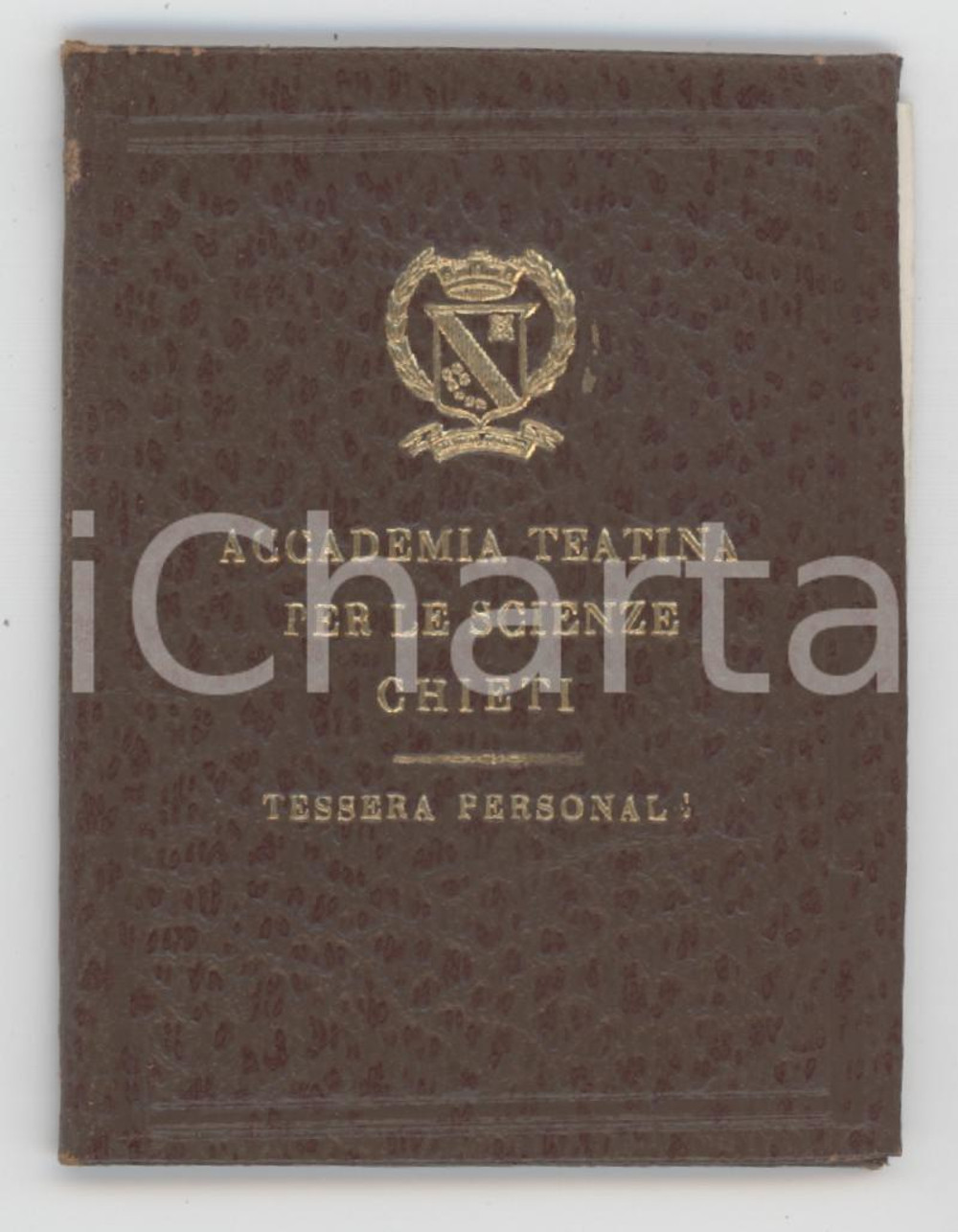 1963 CHIETI Accademia Teatina per le Scienze - Tessera personale