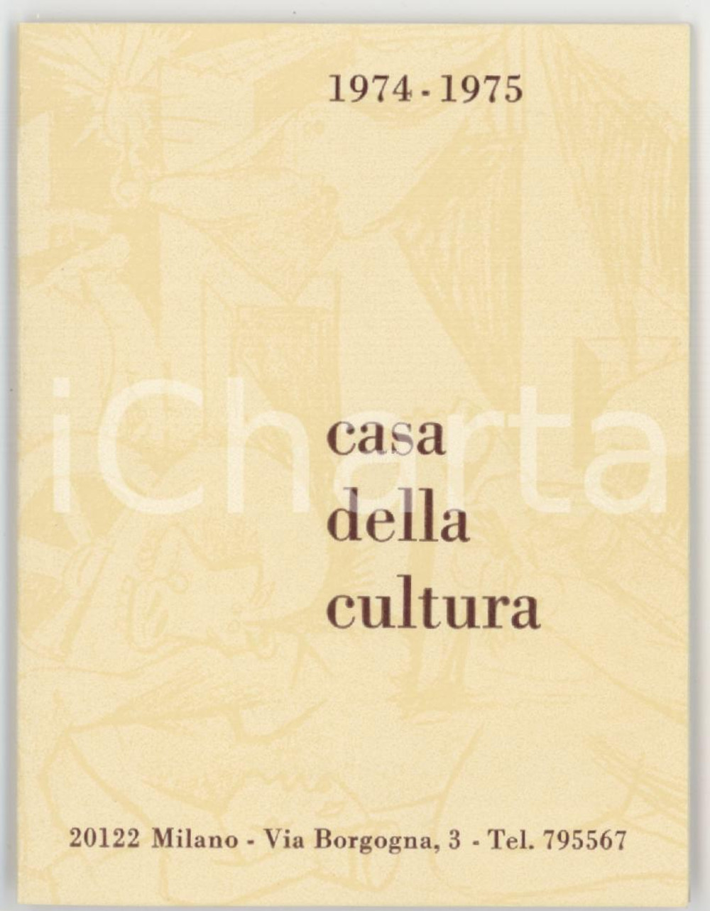 1974 MILANO Casa della Cultura - Tessera di Ariberto MIGNOLI 7x9 cm