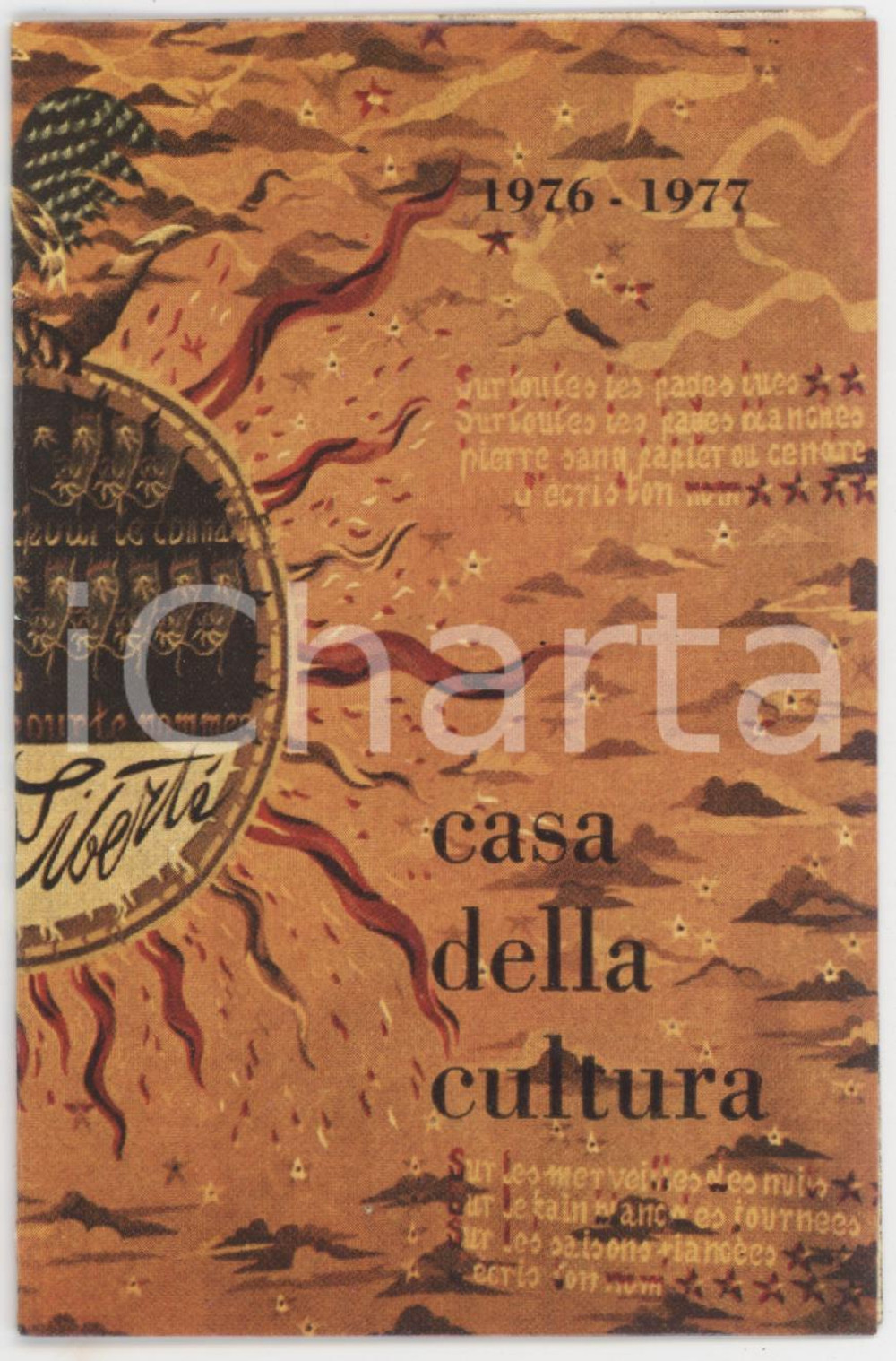 1976 MILANO Casa della Cultura - Tessera di Ariberto MIGNOLI 7x11 cm