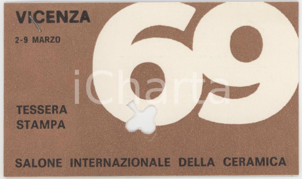 1969 VICENZA Salone internazionale della ceramica - Tessera Alessandro MINARDI