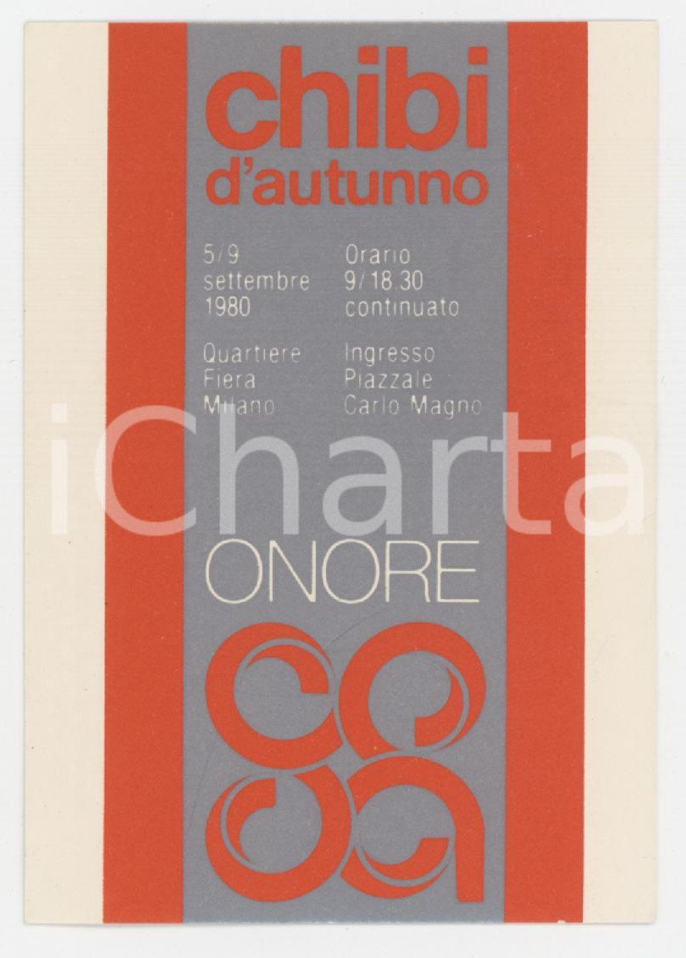1980 FIERA DI MILANO Chibi d'autunno - Tessera d'onore