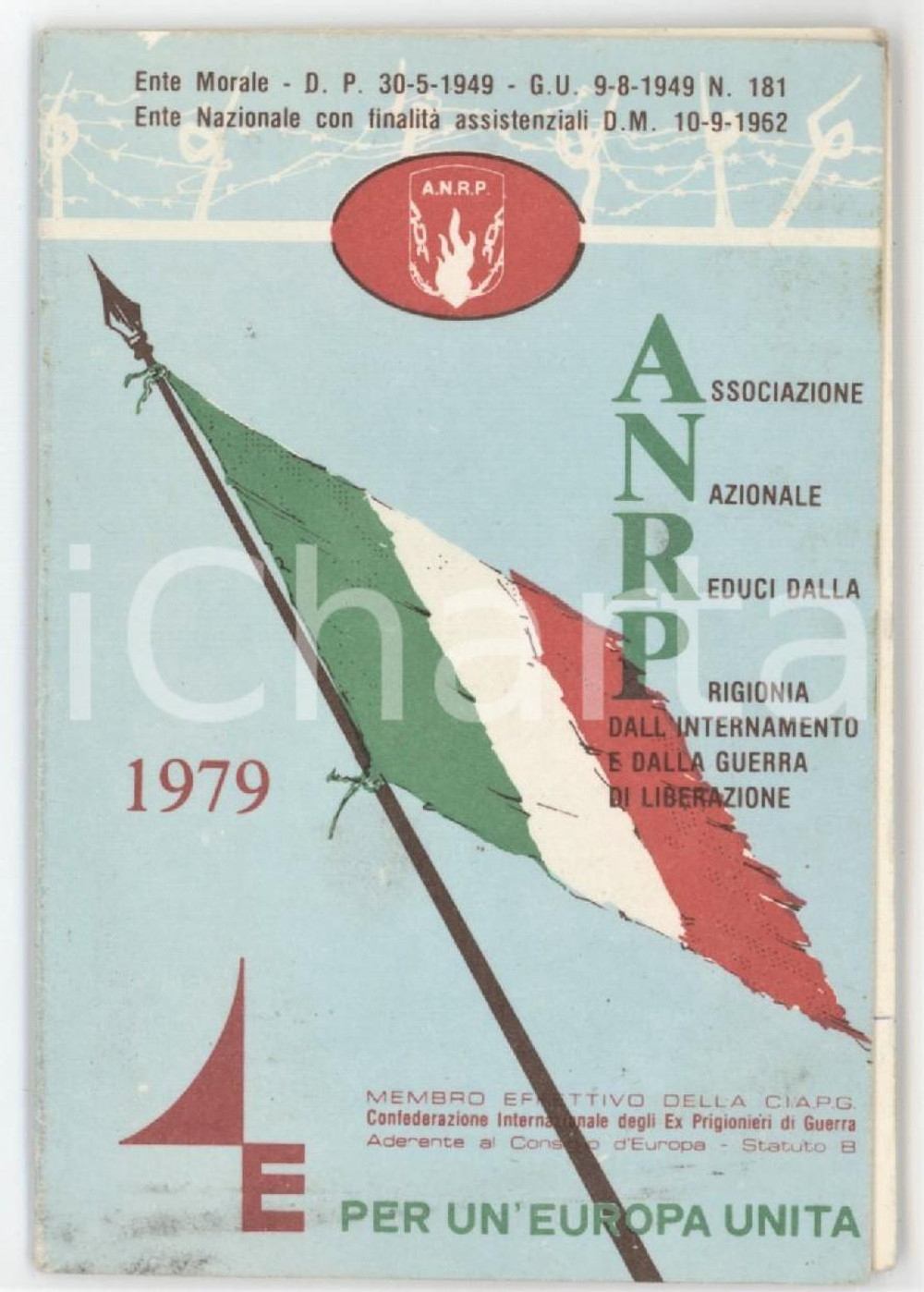 1979 RUSSI - RAVENNA Tessera Ass. reduci da prigionia e internamento ANRP