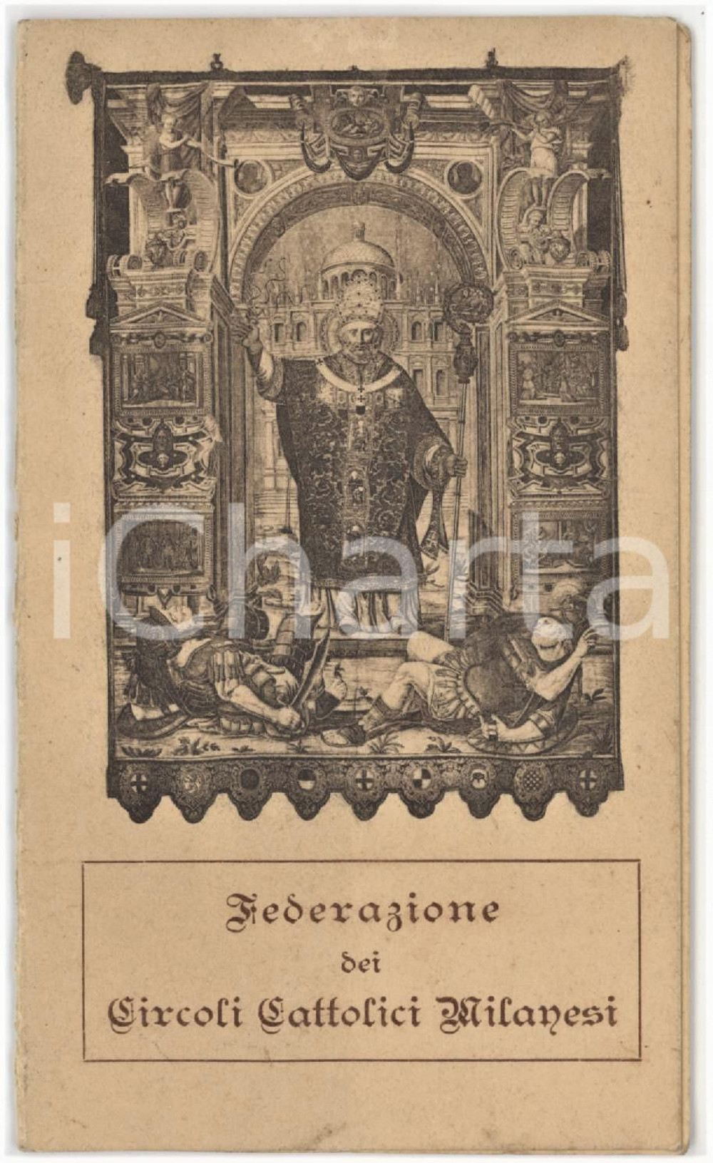 1920 ca MILANO Fed. Circoli Cattolini Milanesi - Tessera Circolo Sant'Alessandro